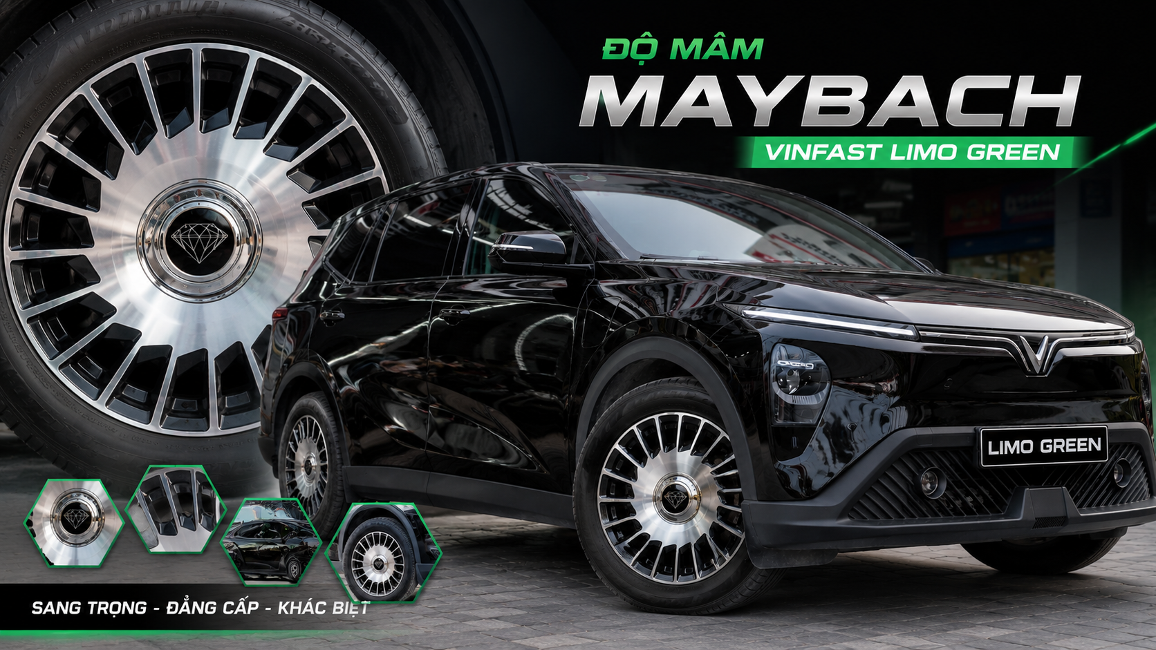 Độ Mâm Maybach Cho VinFast Limo Green