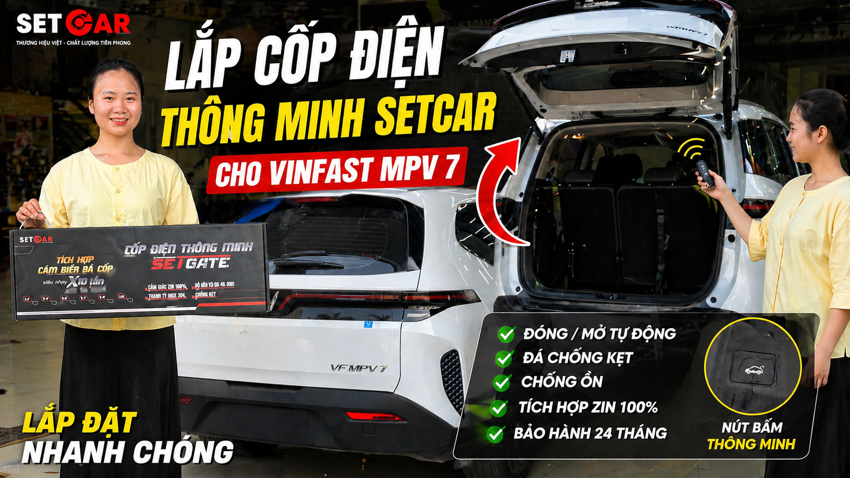 Nâng Cấp Cốp Điện SETCAR Cho VinFast MPV 7