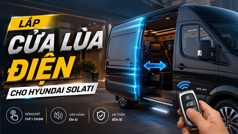 Lắp cửa lùa điện Croco cho Hyundai Solati – Nâng tầm tiện nghi