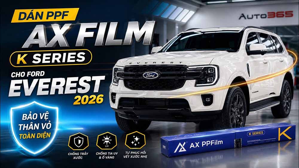 Dán phim PPF Ford Everest 2026 với AX Film K Series – Bảo vệ sơn xe toàn diện