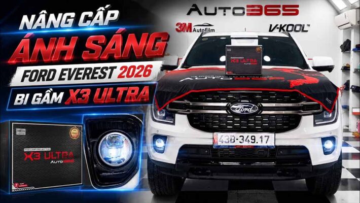 Nâng cấp ánh sáng Ford Everest 2026 với bi gầm X-Light X3 Ultra