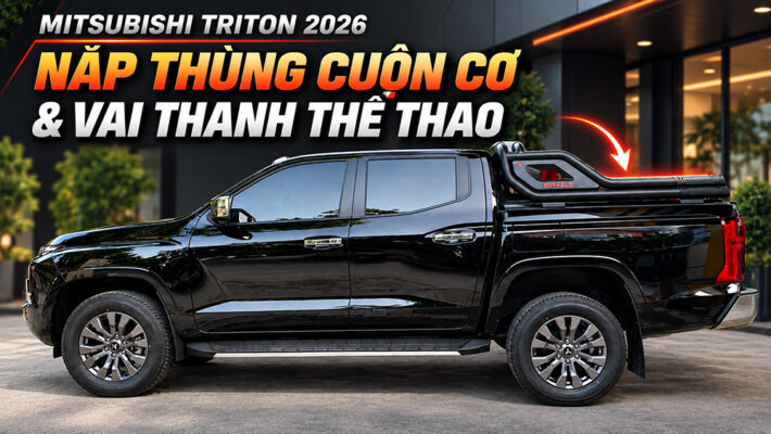 Lắp Nắp Thùng Cuộn Cơ và Vai Thanh Thể Thao Mitsubishi Triton 2026