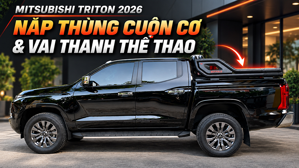 Lắp Nắp Thùng Cuộn Cơ và Vai Thanh Thể Thao Mitsubishi Triton 2026